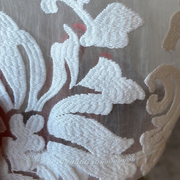 Tribalfemme white dress lattice embroidered on sheer overlay sleeveless shift 14 - Picture 5 of 16